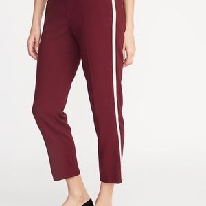 Burgundy Trousers w/ Stripe